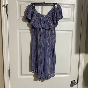 Striped Off-Shoulder Romper